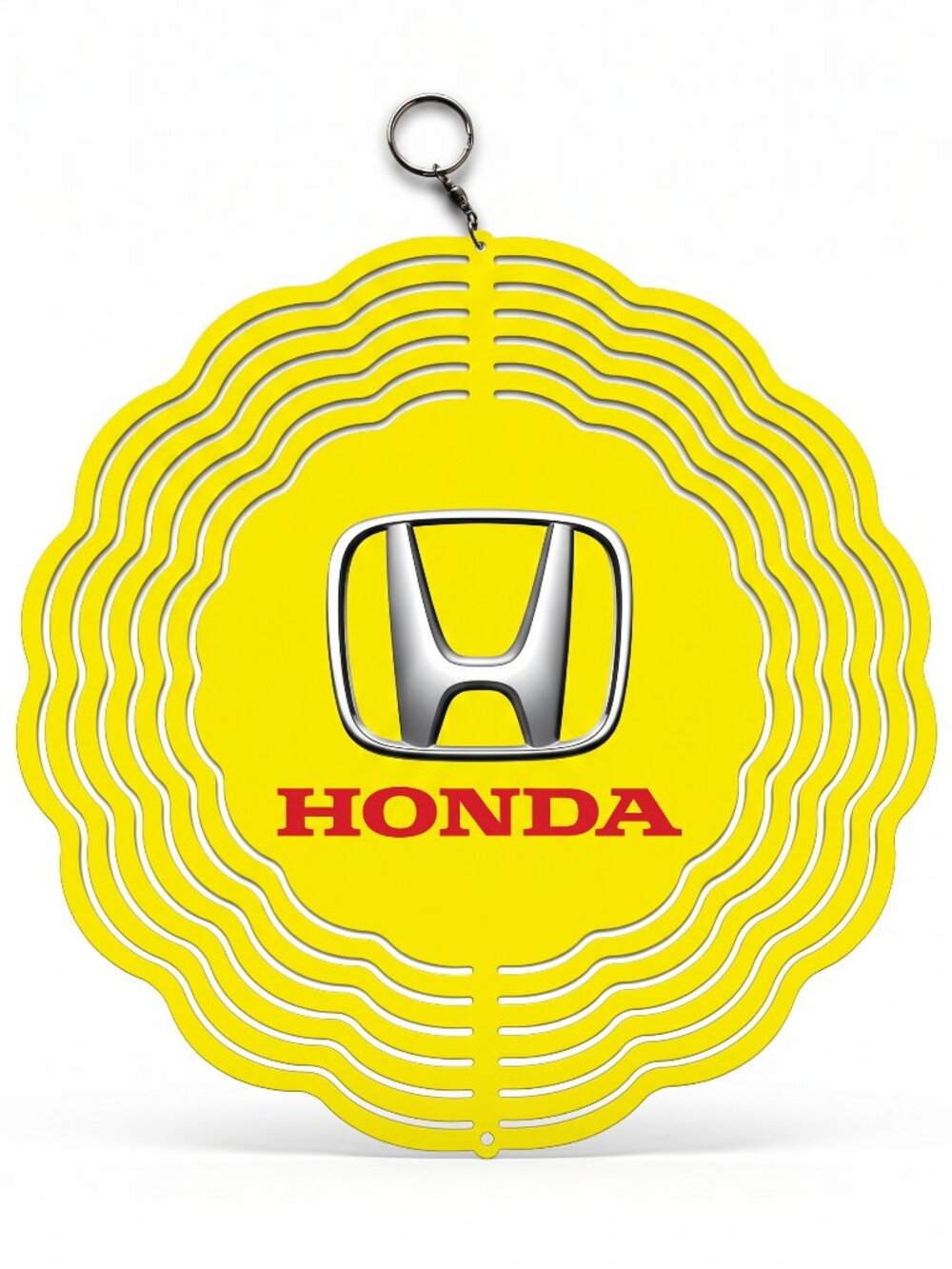 10" Honda Logo Kinetic Wind Spinner - Yellow Metal Hanging Yard Decor